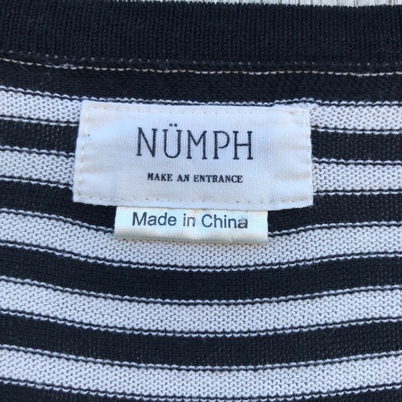 Numph Black & White Stripe Long Sleeve Sweater - Picture 8 of 9